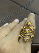 Load image into Gallery viewer, Ruby pearl spiral ring.
