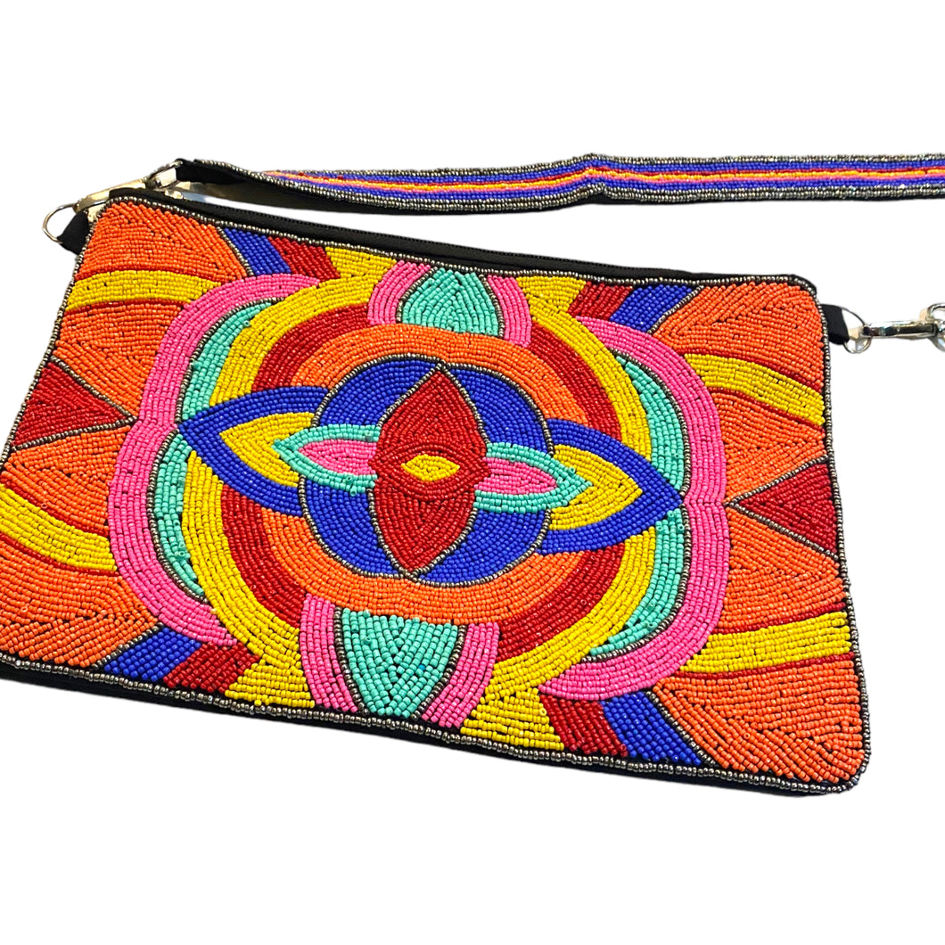 Beaded purse with strap